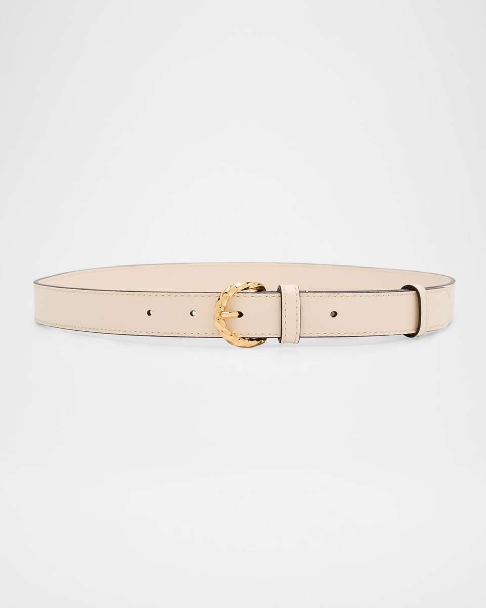 Gia Twisted Buckle Leather Belt